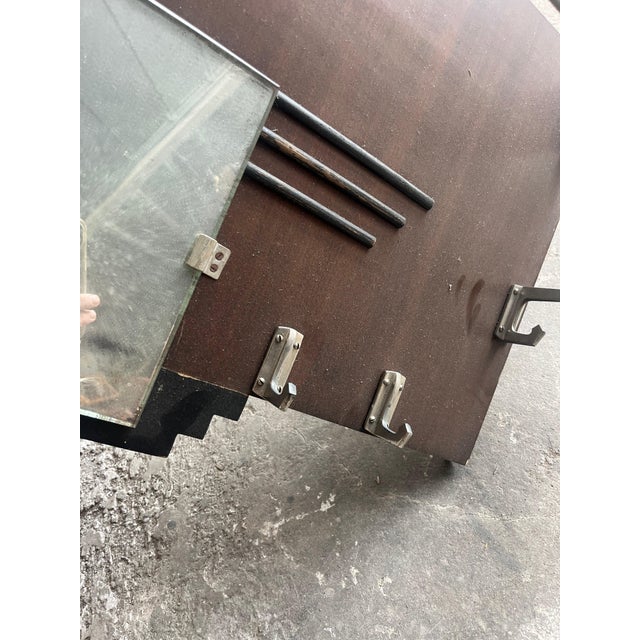 Art Deco Wall Coat Rack with Mirror, 1930s For Sale - Image 6 of 9