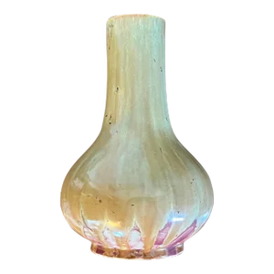 Antique 19th Century Chinese Monochrome Ochre Glazed Porcelain Bottle Shape Vase With Flambe Oxblood Highlights