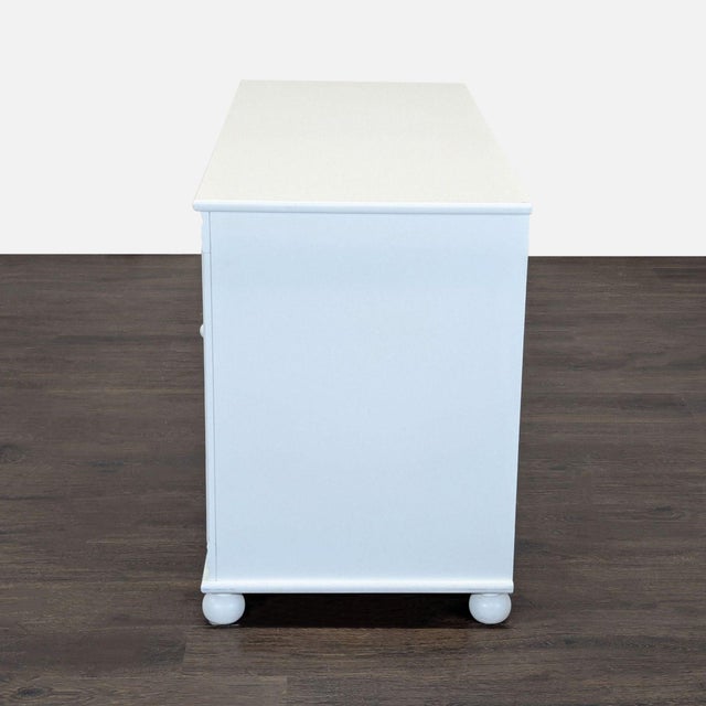 Traditional Bellini White Dresser With 3 Drawers and Side Cabinet For Sale - Image 3 of 10