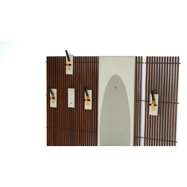 Mid-Century Modern Wall Coat Rack with Integrated Mirror, Italy, 1970s For Sale - Image 10 of 15