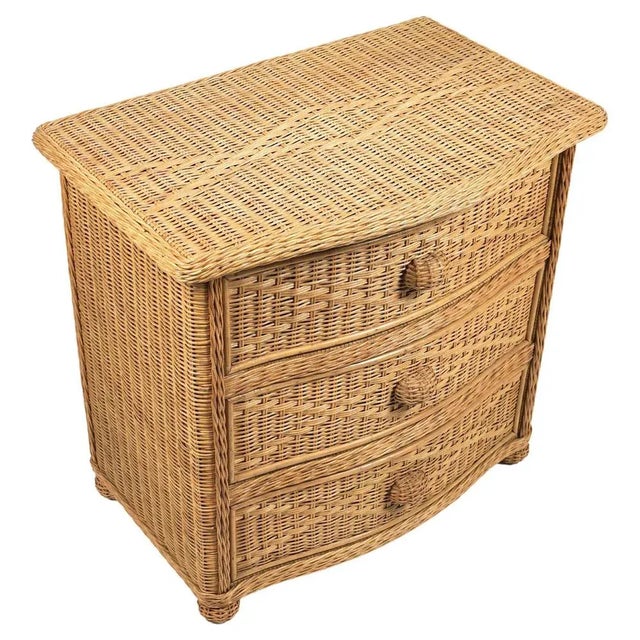 Rattan and Wicker Chest of Drawers attributed to Vivai Del Sud, Italy, 1970s For Sale - Image 4 of 11