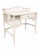 Mid 20th Century Vintage Chinoiserie Rattan Writing Desk in Benjamin Moore Cloud White For Sale - Image 5 of 8