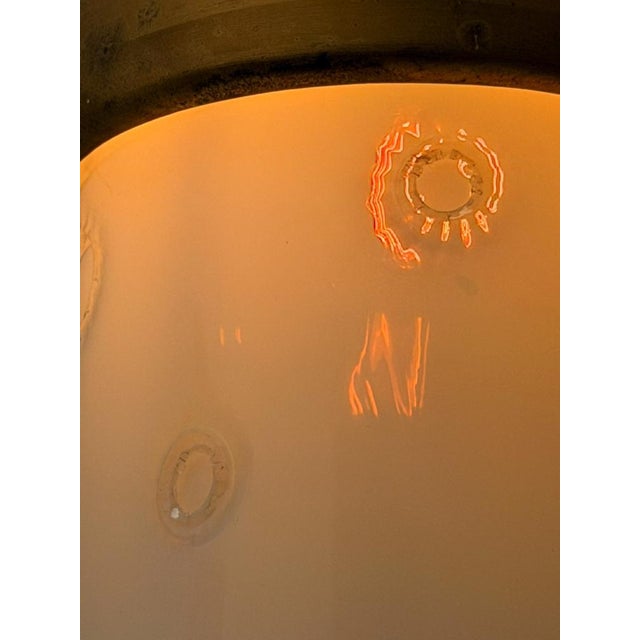 Mid-Century Modern Murano Pendant Lamp in Bronze and Milk Glass, 1960s For Sale - Image 10 of 13