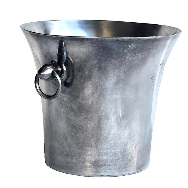 Mid-Century Modern Vintage Sant'Andrea Silver-Plated Champagne Cooler/Ice Bucket For Sale - Image 3 of 8