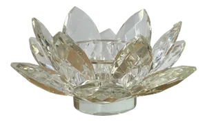 Lotus Flower Shape Clear Crystal Look Resin Candle Holder