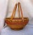 Wood Vintage Asian Split Bamboo Woven Basket W/Long Handles For Sale - Image 7 of 7