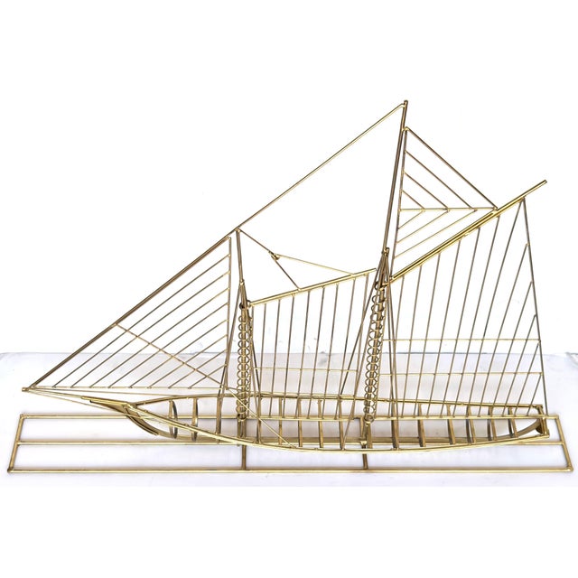 Monumental Curtis Jere Brass Sailboat Sculpture, Signed and Dated 1976 For Sale - Image 16 of 18