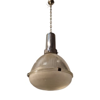 Hanging Light in Chrome and Glass by Tito Agnoli for Oluce, 1960s For Sale