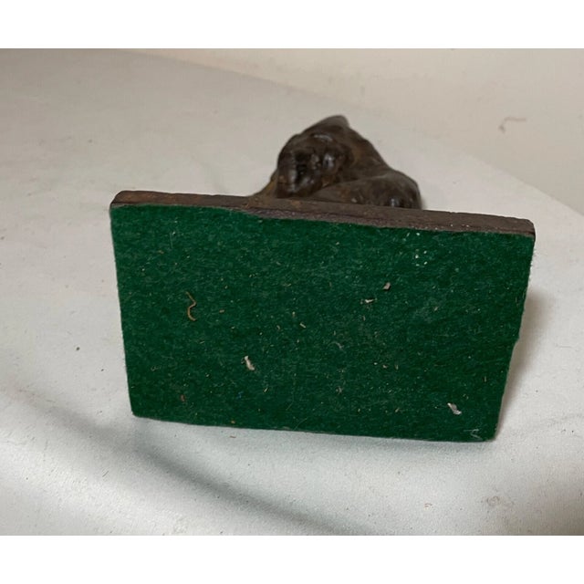 Rare Antique Handmade 1900's Heavy Solid Cast Iron Figural Tiger Lion Doorstop For Sale - Image 11 of 11