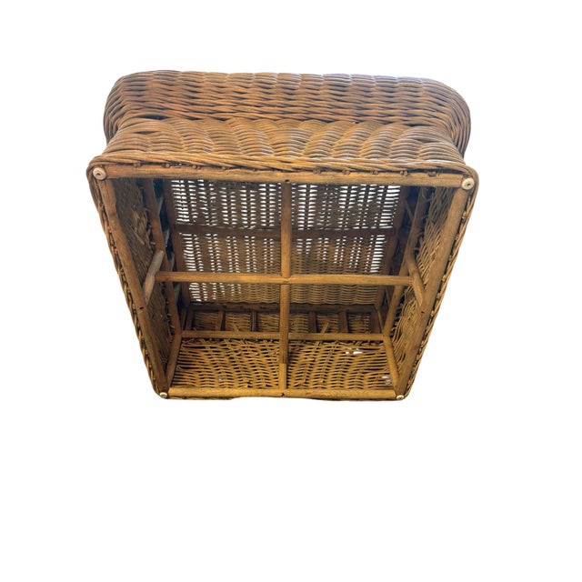 Vintage Oversized Coastal Wicker Coffee Table For Sale - Image 4 of 5