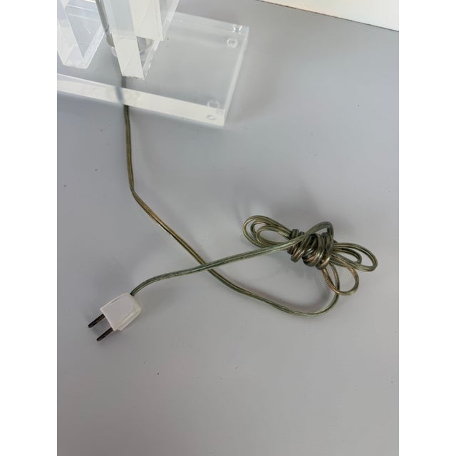 70's Karl Springer - Style Architectural Lucite Table Lamp For Sale - Image 18 of 18