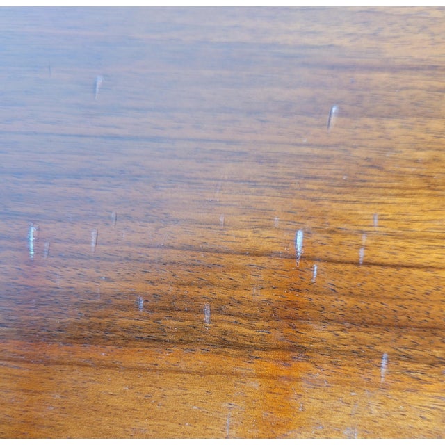 Vintage English Bow Front Chest of Drawers in Walnut, 1960s For Sale - Image 15 of 17
