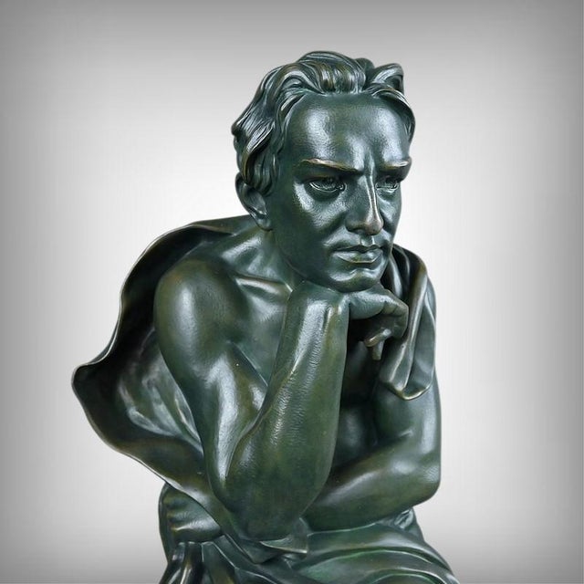 Chiparus, Sculpture The Thinker, 1890s, Bronze, in Very Good conditions. Designed 1890 to 1919