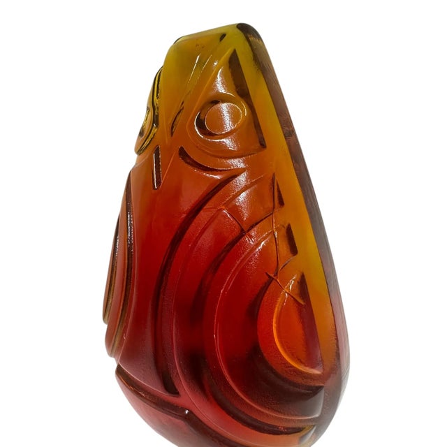 2020s Don Pendleton for Blenko Tangerine Glass Bookends For Sale - Image 5 of 7