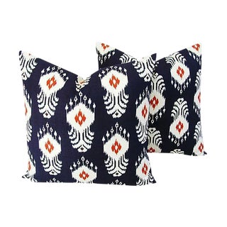 Custom Tailored Designer Nate Berkus El Convento Pillow Covers 20" Square - Pair For Sale