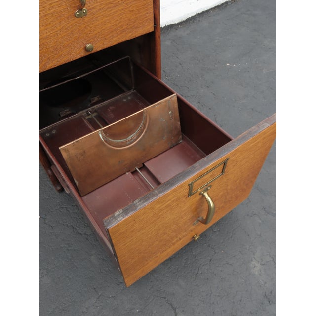Early 1900s Tiger Oak File Cabinet Cupboard 6411 For Sale - Image 10 of 18