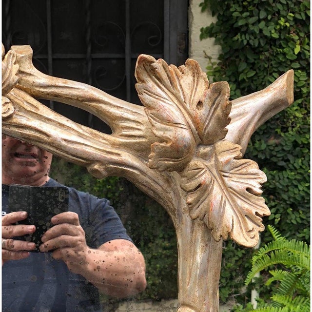 Hollywood Regency Huge Charles Pollock for William Switzer Carved Silver-Leaf Designer Mirror For Sale - Image 3 of 5