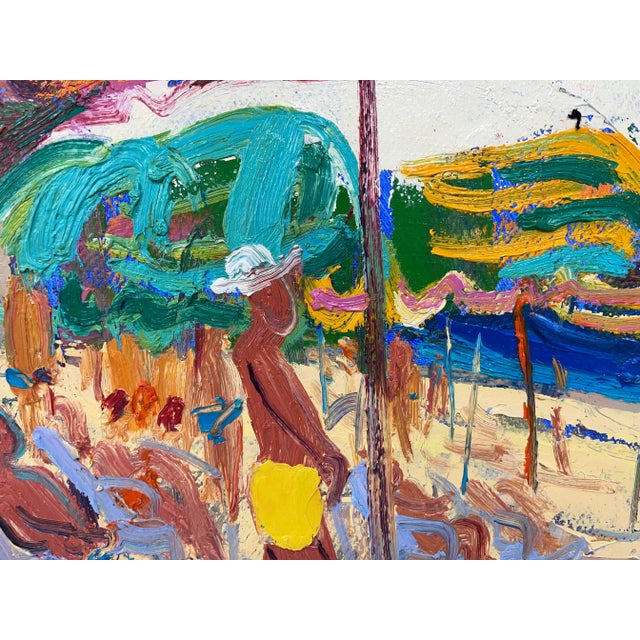 Orange Impressionistic Seascape Original Oil Painting For Sale - Image 8 of 9