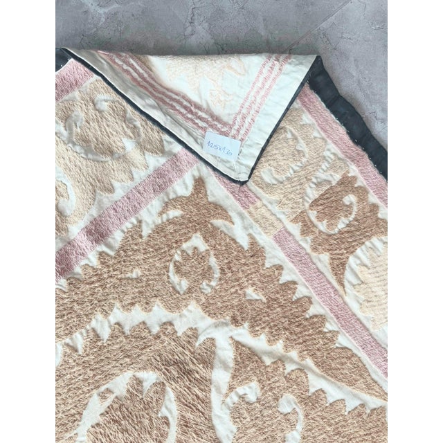 Tan Asian Suzani Tablecloth For Sale - Image 8 of 8