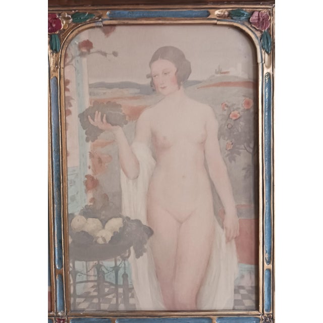 Art Deco Art Deco Watercolor Polyptych of Sensuous Bathers C. 1920s For Sale - Image 3 of 10
