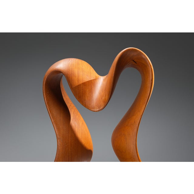Unknown, Abstract Sculpture with Organic Flowing Curves, 1960s, Teak For Sale - Image 14 of 18