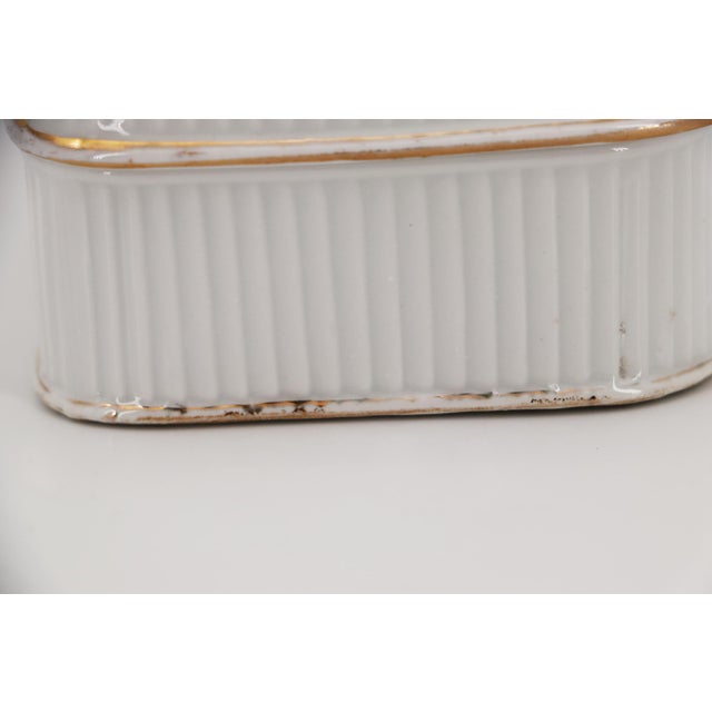 White Antique 1800s Austrian Hand Painted Porcelain Lidded Sardine Box For Sale - Image 8 of 14