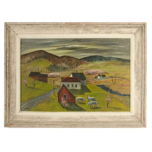 Charles Harsanyi (American 1905-1973) "Peach Orchard in the Valley" Oil Painting For Sale - Image 13 of 13
