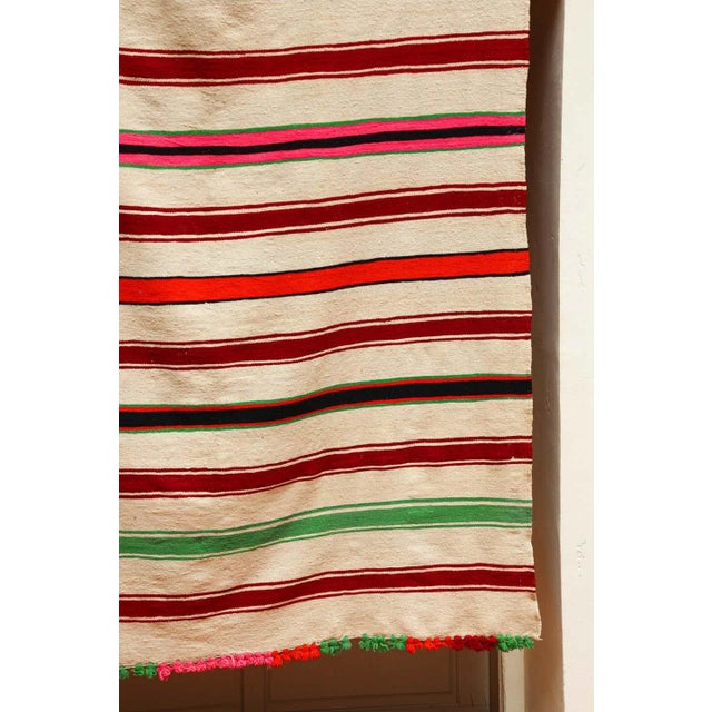 1960s Moroccan Berber Kilim Rug, Multicolor Stripes, 5'11" × 13'5" For Sale - Image 9 of 15