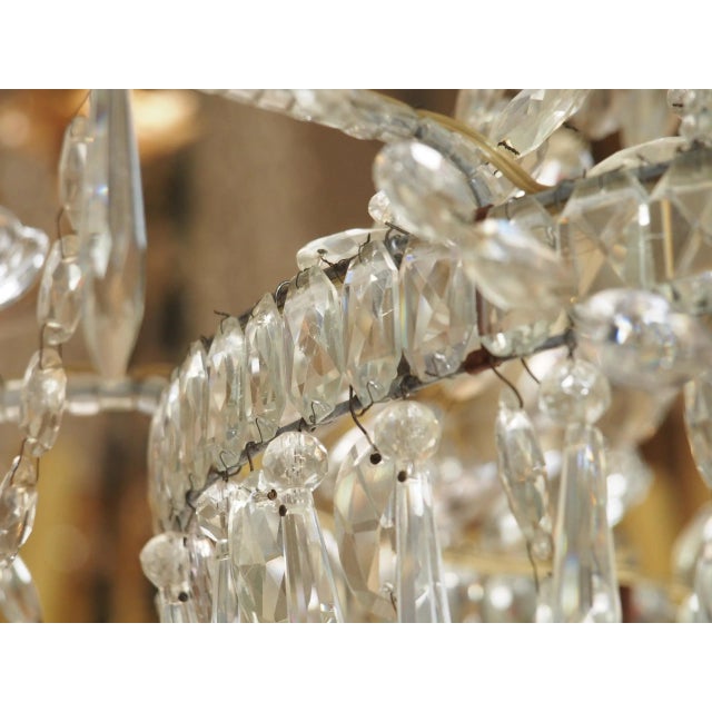 Metal Empire Style Crystal Chandelier For Sale - Image 7 of 8