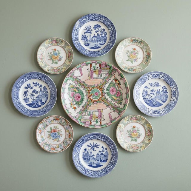 Chinese Vintage Chinese Rose Medallion Plate-Famille Rose-Qianlong Mark Charger-Asian For Sale - Image 3 of 11
