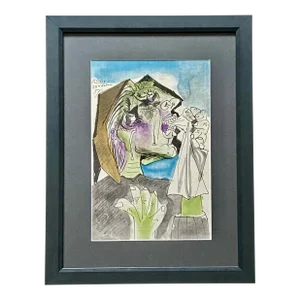 Pablo Picasso Vintage Original Guernica Weeping Woman Lithograph Signed