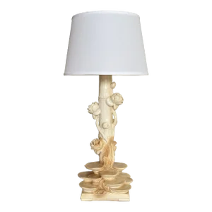 Mid-20th Century Regency Sculptural Monumental Lily Pad Table Lamp Manner of Serge Roche