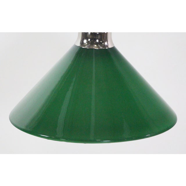 Mid 20th Century Mid 20th Century Modern Green Austrian Glass Nickel Pole Pendant Light For Sale - Image 5 of 8