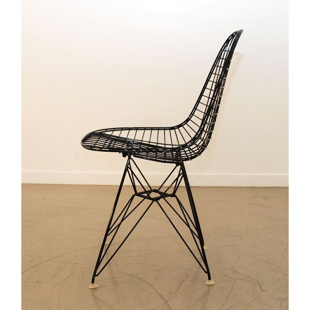 Black Original Eames Wire Chairs - Set of 4 | Chairish