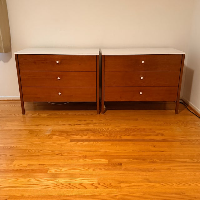 Pair 1950s Florence Knoll 3-Drawer Dressers, 225-1 For Sale - Image 10 of 13