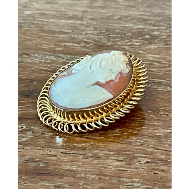 Vintage Victorian 12k Handcarved Cameo Pendant For Sale In West Palm - Image 6 of 10
