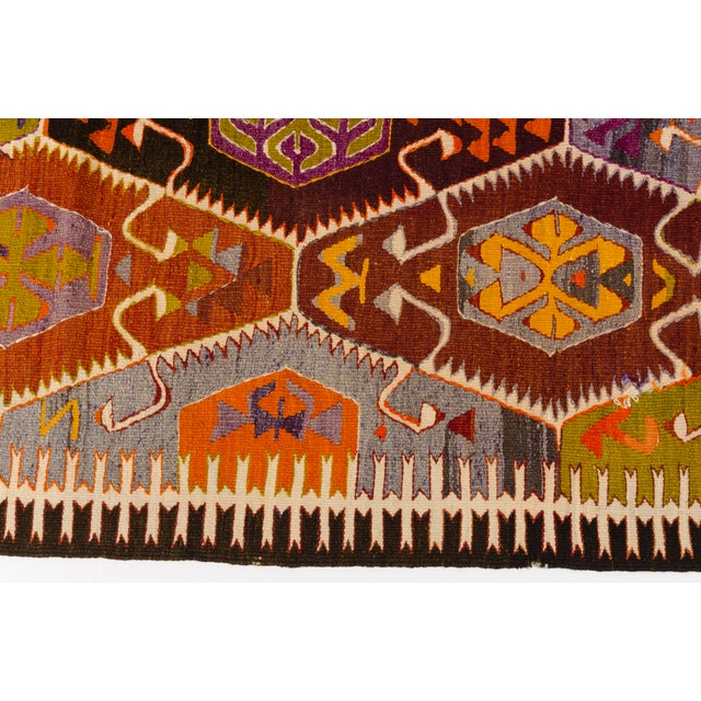 Mid 20th Century Handwoven Large Diamond Medallion Tribal Rug For Sale - Image 10 of 10