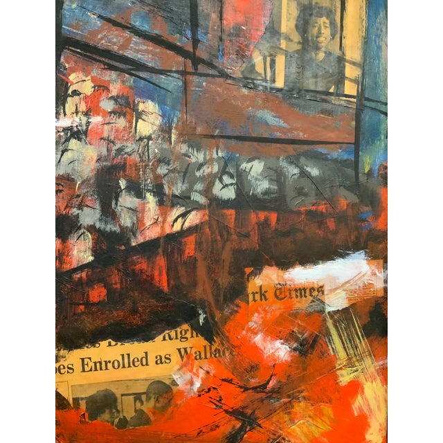 Textile 1963 “Oh Say Can You See” Original Oil Painting by Kenneth Forman, Framed For Sale - Image 7 of 9