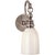 Boston Loop Arm Sconce in Antique Nickel with White Glass Designer: Chapman & Myers Height: 12.5" Extension: 7.5"...