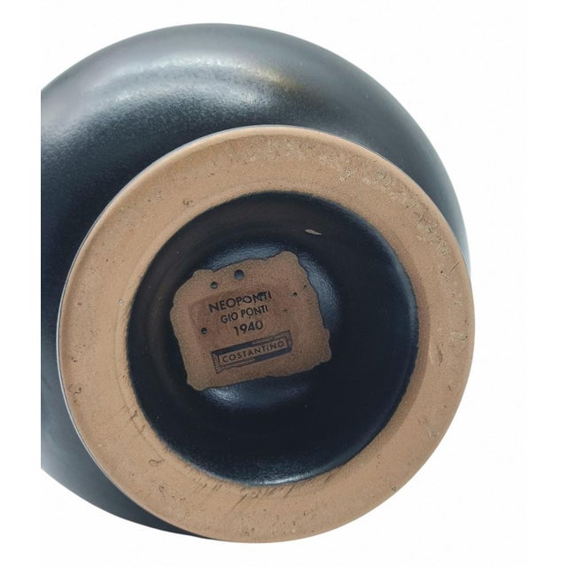Ceramic Black Bucchero Ceramic Jug by Gio Ponti for Costantino, Italy, 1998 For Sale - Image 7 of 8