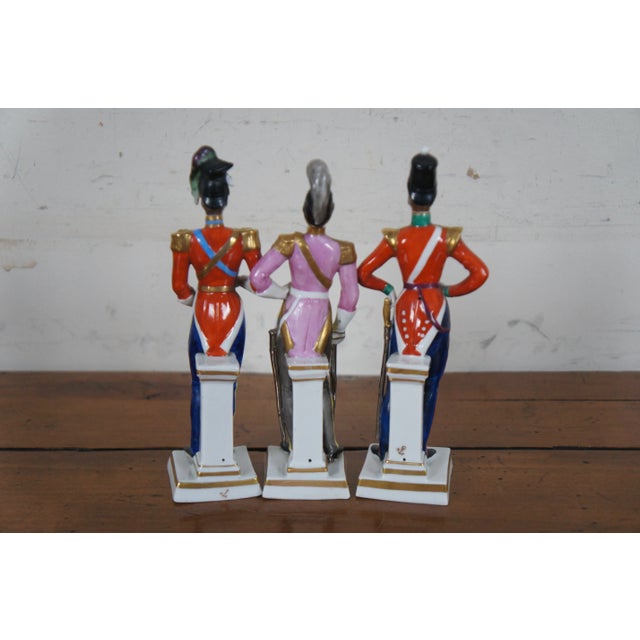Antique A.J. Uffrecht & Co Germany Porcelain Soldier Figurines - Set of 3 For Sale - Image 10 of 13