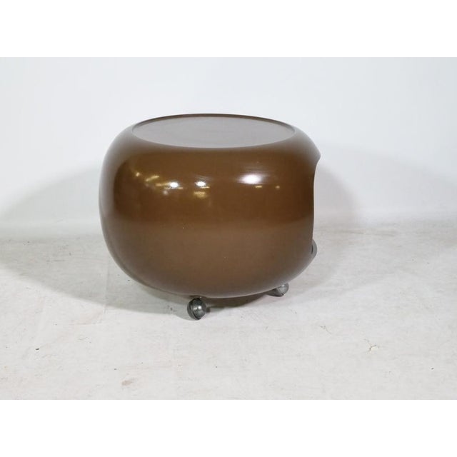 Mid-Century Space Age Side Table with Plastic on Casters from Ernst Moeckl, Germany, 1970s For Sale - Image 4 of 7