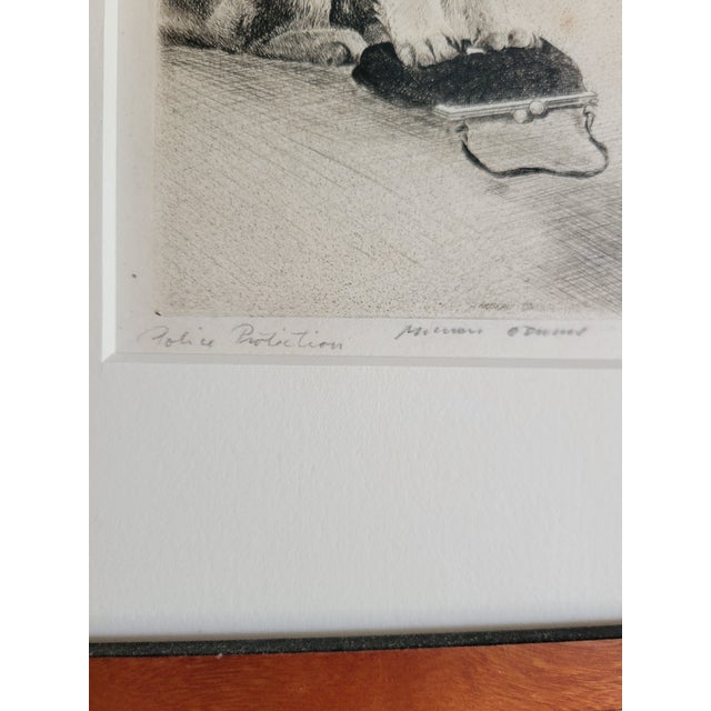 Illustration Morgan Dennis “Police Protection” Signed Etching / Illustration, Framed, C. 1930s For Sale - Image 3 of 3