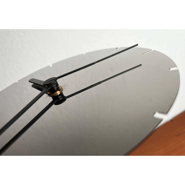 Metal Postmodern German Chrome Wall Clock from Junghans, 1980s For Sale - Image 7 of 18