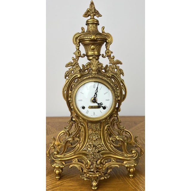 Vintage Style Clock in Brass For Sale - Image 14 of 14