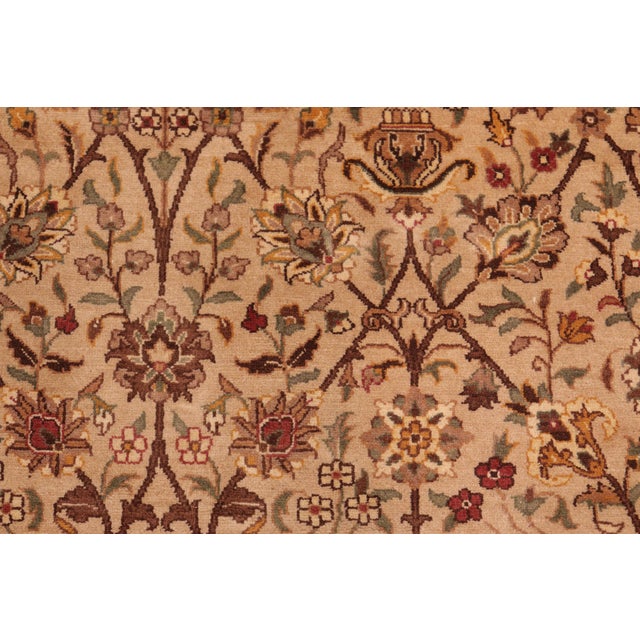 Shabby Chic 1990's Pak-Persian Taupe/Brown Wool Rug - 6'2'' X 9'6'' For Sale In New York - Image 6 of 9