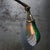 Vintage French 3-Arm Metal and Brass Wall Light with Green Glass Shell Shade For Sale - Image 4 of 7