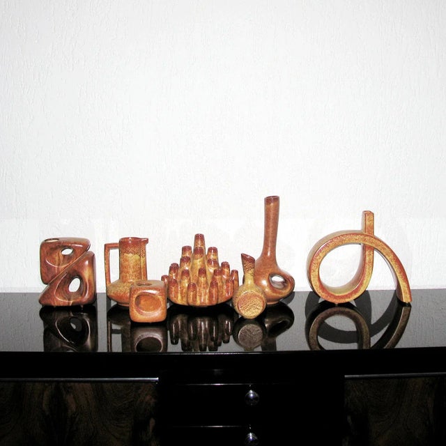 Mid-Century Modern Italian Ceramic Vases from Bertoncello, 1960s, Set of 7 For Sale - Image 3 of 16