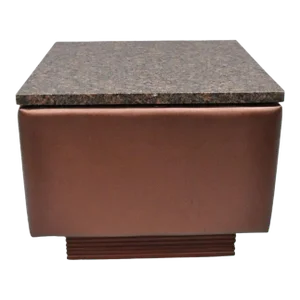 Modern Marble Top Upholstered Square Side Table by Showtime Exhibit Builders