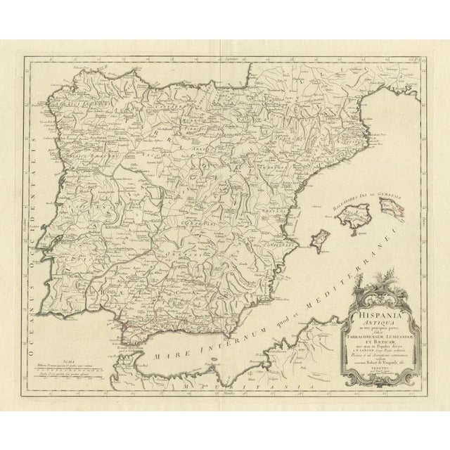 Map of Ancient Spain and Portugal Hispania, 1784 For Sale - Image 4 of 11